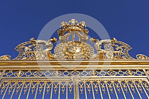 Detail of Versailles palace gate, Paris.