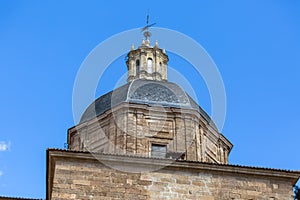 Detail view at the amazing classic cupola dome at the Convent at the Agustinas and Purisima Church, a barroque catholic temple in