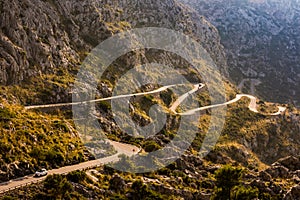 Detail view of Coll dels Reis road, Mallorca photo