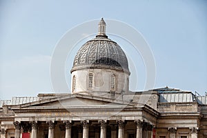 Detail view of the Dome and entrance facade of the National Gallery