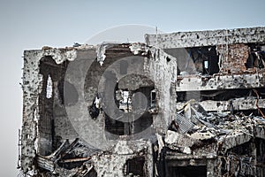 Detail view of donetsk airport ruins