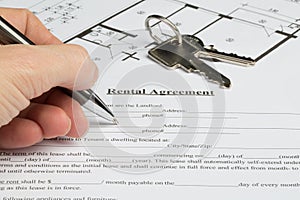 Detail view from filling out a rental agreement
