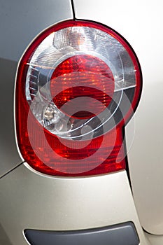 Detail view of modern red car rear light