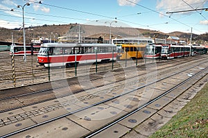 Modern tramways and station photo