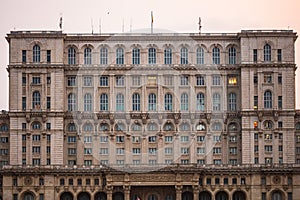 Detail view of The Palace of Parliament in Bucharest, Romania, 2021