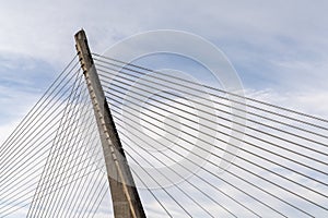 Detail view of the Ponte Dos Tirantes Bridge in Pontevedra photo