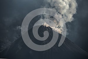 Detail view of the summit of the Santiaguito photo