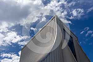 Detail view of the Utzon Center building on the waterfront of the Limfjord