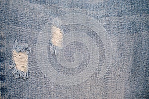 Detail of vintage blue denim jeans texture background