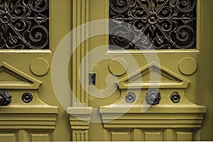 Detail of vintage door in Paris, France