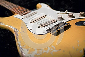 Detail of vintage electric guitar