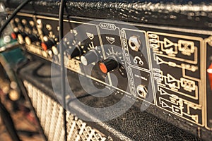 Detail of a vintage guitar amp