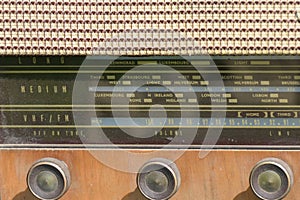 Detail of vintage radio