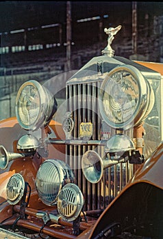 Detail of Vintage Rolls Royce car at the Brabourne stadium