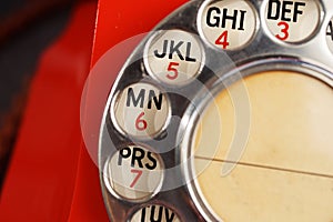 Detail of Vintage Rotary Dial Telephone