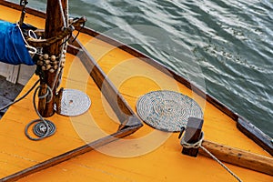 Detail of a vintage sail boat