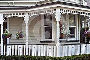 Detail of vintage villa porch