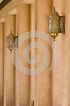 Detail Of Wall And Lanterns At Al Ain Museum photo