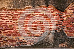 Detail of the wall showing brick in Fatehpur Sikri complex, Uttar Pradesh, India