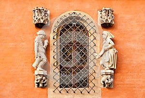 Detail on the wall of Town Hall in Wroclaw, Poland