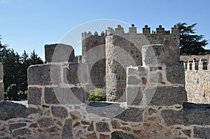 Detail of the walls of Avila, Castilla y Leon, Spain