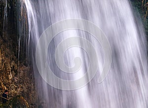 Detail of water falling, Edessa waterfall, Greece