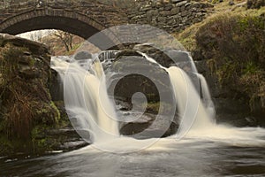 Detail of waterfall at Three Shires Head