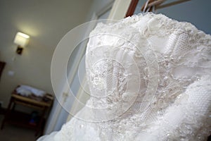 Detail of a wedding dress