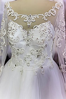 Detail of a wedding dress