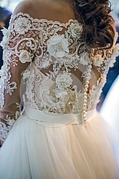 Detail of a wedding dress