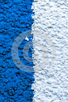 Detail of white blue plaster