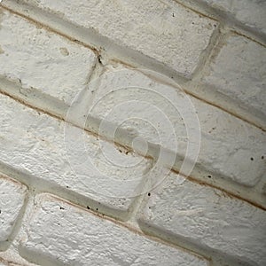 Detail of white old brick wall texture background. White urban wallpaper interior