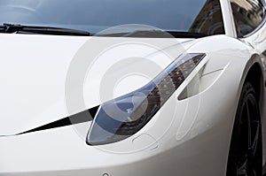 Detail of a white sportscar