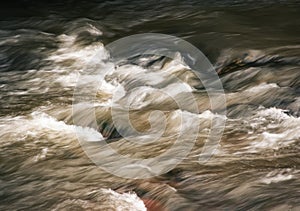 Detail of a wild autumn river