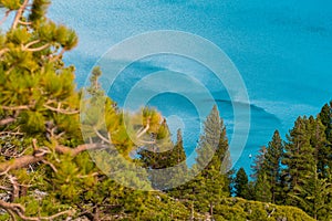 Detail of wind over the water of Emerald Bay in Lake Tahoe