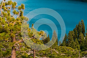 Detail of wind over the water of Emerald Bay in Lake Tahoe