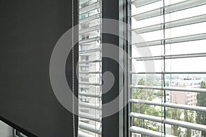 Detail of a window blinder in an office building photo