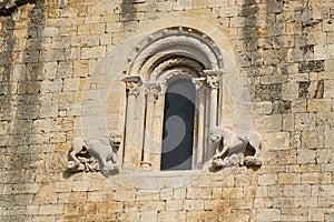 Detail of window in a church in Besalu