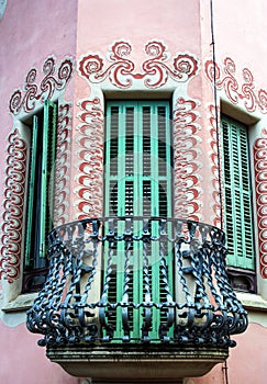 Detail of a Window of Gaudi& x27;s house at Parc Guell