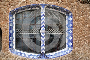 Detail of a Window of Gaudi& x27;s house at Parc Guell