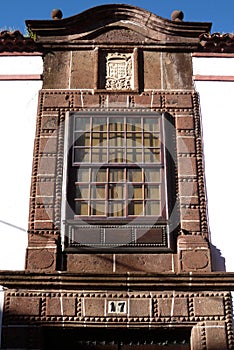 Detail of window in La Laguna. Tenerife Island. Spain.