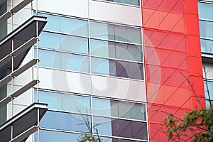 Detail of windows in a modern building . Business background