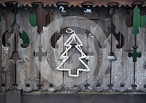 Detail on winter house in Porte du Soleil, France