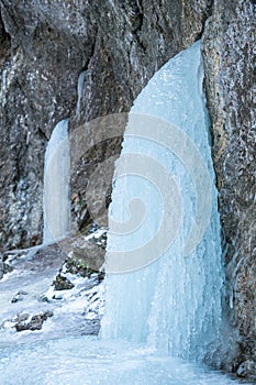 Icefall on a rock wall