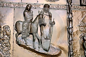 Detail of the wonderful metal door, Nazareth, Israel