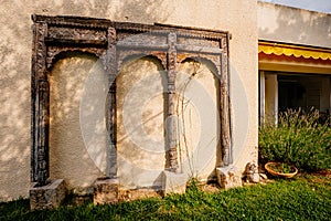 Detail of wooden archway / arch/ arcade wall decoration, luxury home design