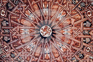 Detail of the wooden ceiling of the monastery of San Juan de los reyes de Toledo