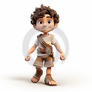 Detailed 3d Character Design: Little Boy Pointing Right