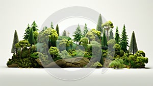 Detailed 3d Forest Model Inspired By Tom Whalen