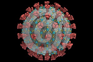 Detailed 3D image of COVID-19 SARS virus structure. Virion of MERS-CoV pneumonia Coronaviridae